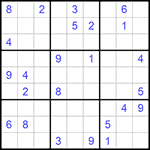 Судоку 9х9 #631 трудный