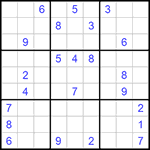 Судоку 9х9 #635 трудный