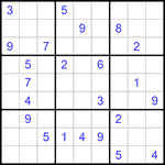 Судоку 9х9 #636 трудный