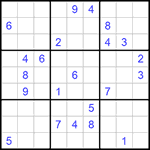 Судоку 9х9 #640 трудный