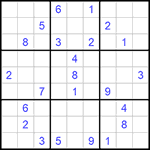 Судоку 9х9 #649 трудный