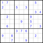 Судоку 9х9 #663 трудный