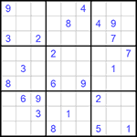 Судоку 9х9 #689 трудный