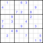 Судоку 9х9 #708 трудный