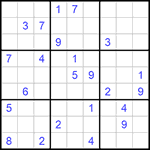 Судоку 9х9 #709 трудный