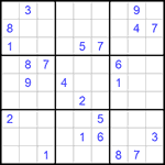 Судоку 9х9 #713 трудный