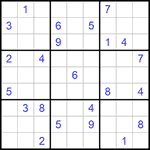 Судоку 9х9 #715 трудный