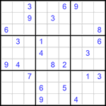 Судоку 9х9 #720 трудный