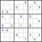 Судоку 9х9 #727 трудный