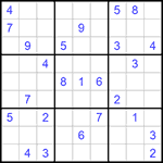 Судоку 9х9 #629 очень трудный