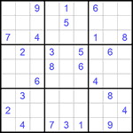 Судоку 9х9 #630 очень трудный