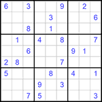 Судоку 9х9 #632 очень трудный