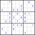 Судоку 9х9 #633 очень трудный