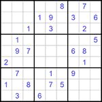 Судоку 9х9 #641 очень трудный