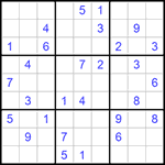 Судоку 9х9 #646 очень трудный