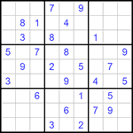 Судоку 9х9 #647 очень трудный