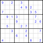 Судоку 9х9 #651 очень трудный