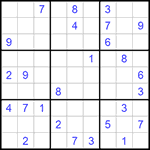 Судоку 9х9 #657 очень трудный