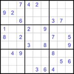 Судоку 9х9 #663 очень трудный