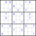 Судоку 9х9 #665 очень трудный