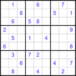 Судоку 9х9 #667 очень трудный