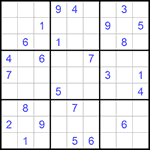 Судоку 9х9 #671 очень трудный