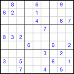 Судоку 9х9 #676 очень трудный