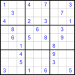 Судоку 9х9 #681 очень трудный