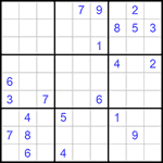 Судоку 9х9 #693 очень трудный