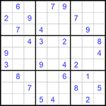 Судоку 9х9 #697 очень трудный