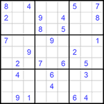 Судоку 9х9 #702 очень трудный