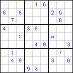 Судоку 9х9 #705 очень трудный