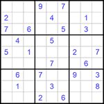 Судоку 9х9 #706 очень трудный