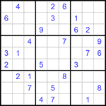 Судоку 9х9 #707 очень трудный