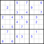 Судоку 9х9 #711 очень трудный
