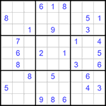 Судоку 9х9 #713 очень трудный