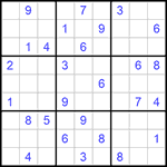 Судоку 9х9 #719 очень трудный