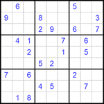 Судоку 9х9 #720 очень трудный