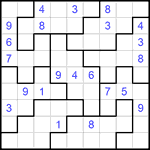 Судоку-пазл 9х9 #157 средний