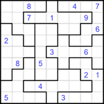 Судоку-пазл 9х9 #160 трудный