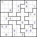 Судоку-пазл 9х9 #163 трудный