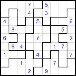 Судоку-пазл 9х9 #165 трудный