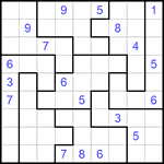 Судоку-пазл 9х9 #168 трудный