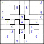 Судоку-пазл 9х9 #171 трудный