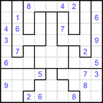 Судоку-пазл 9х9 #172 трудный