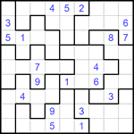 Судоку-пазл 9х9 #158 очень трудный