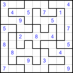 Судоку-пазл 9х9 #165 очень трудный