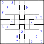 Судоку-пазл 9х9 #166 очень трудный