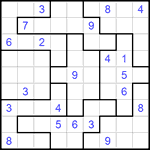 Судоку-пазл 9х9 #168 очень трудный