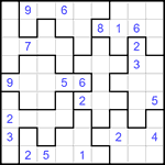 Судоку-пазл 9х9 #172 очень трудный